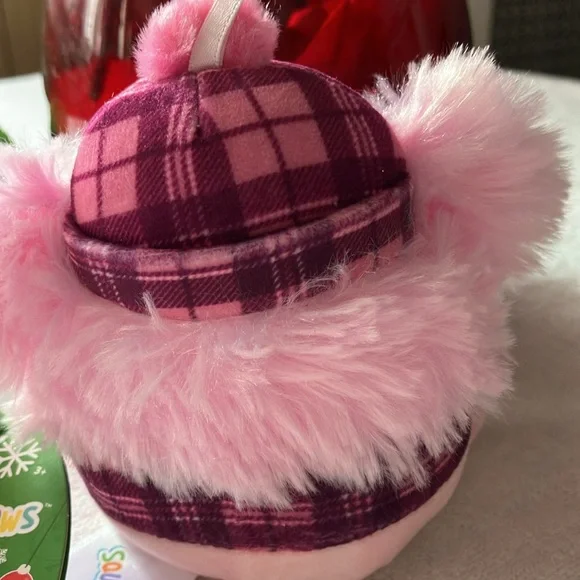 Plush Toy with Pink Plaid Hat and Scarf - Picture 4 of 5
